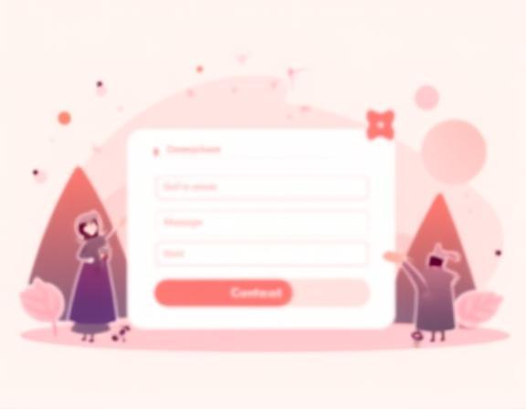 Illustration of figures interacting with a contact form